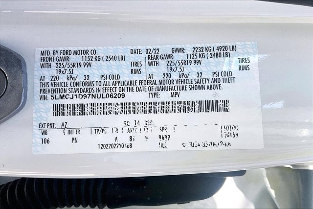 2022 Lincoln Corsair Standard