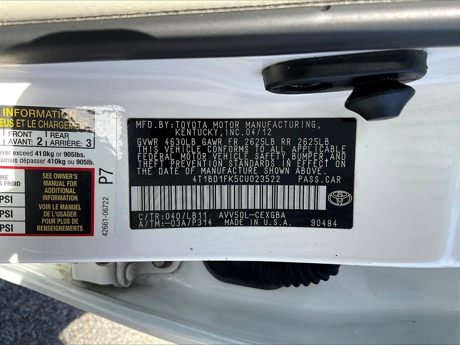2012 Toyota Camry Hybrid Base