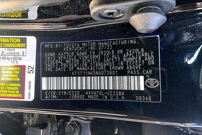 2022 Toyota Camry Base