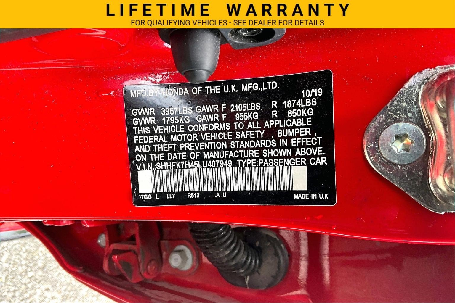 2020 Honda Civic Hatchback Sport