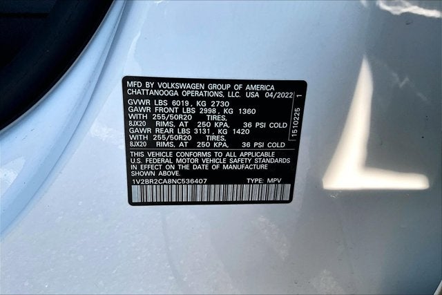 2022 Volkswagen Atlas 3.6L V6 SEL