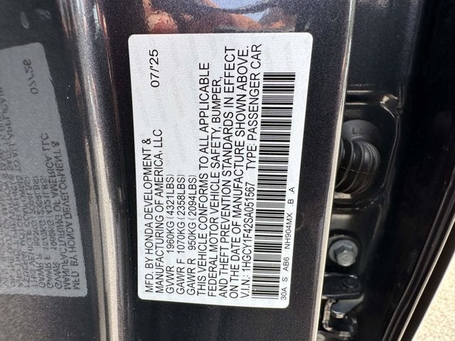 2025 Honda Accord Sedan SE