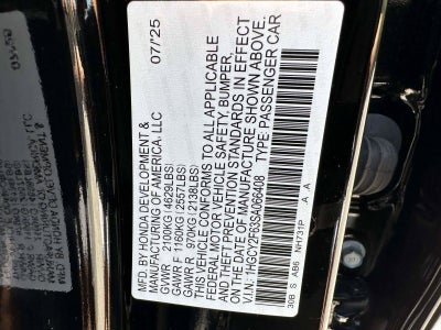 2025 Honda Accord Hybrid EX-L