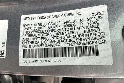 2020 Honda Accord Sedan Sport